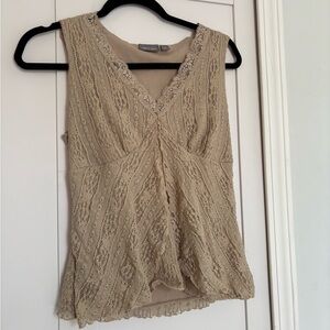 y2k Lace Beige Top